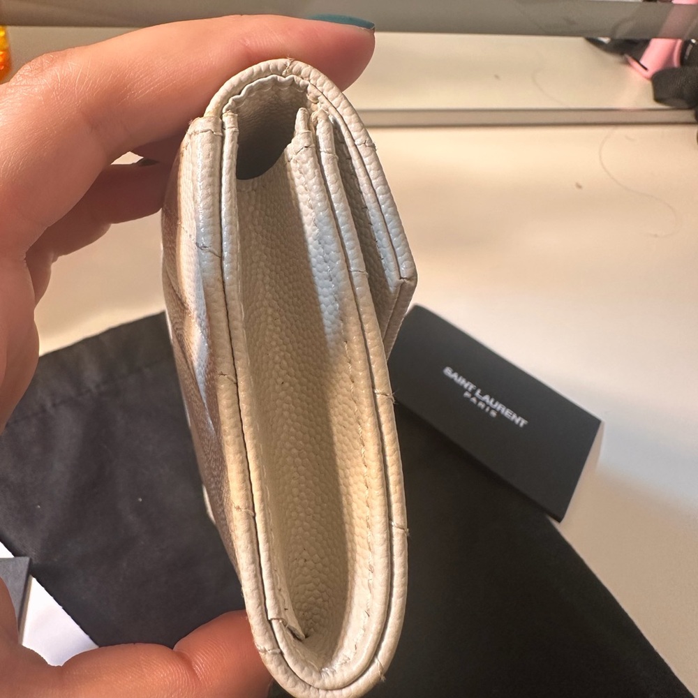 Saint Laurent Ivory Quilted Leather Wallet - Picture 10 of 10